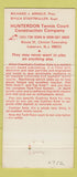 Matchbook Cover - Tennis Court Construction Clinton Township NJ 30 Strike