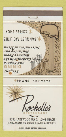 Matchbook Cover - Rochelle's Restaurant Longe Beach CA 30 Strike