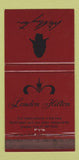 Matchbook Cover - London Hilton Hotel UK England 30 Strike