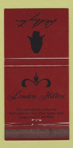 Matchbook Cover - London Hilton Hotel UK England 30 Strike