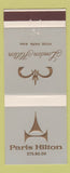 Matchbook Cover - Paris Hilton Hotel London UK England France 30 Strike
