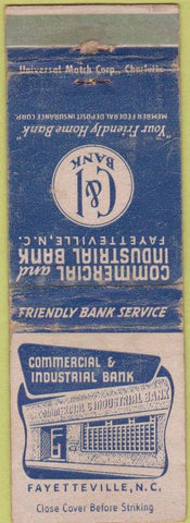 Matchbook Cover - Commercial Industrial Bank Fayetteville NC WORN