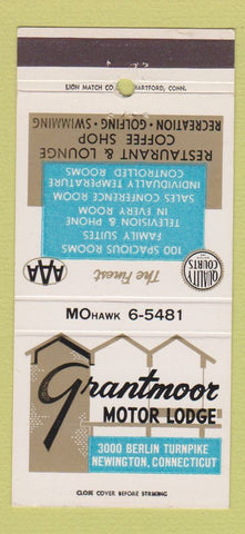 Matchbook Cover - Grantmoor Motor Lodge Newington CT 30 Strike
