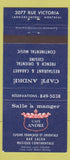 Matchbook Cover - Salle A Manger Cafe Andre Montreal QC 30 Strike