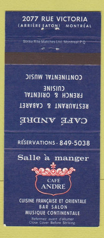 Matchbook Cover - Salle A Manger Cafe Andre Montreal QC 30 Strike