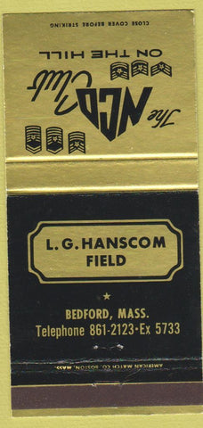 Matchbook Cover - NCO Club LG Hanscom Field Bedford MA 30 Strike