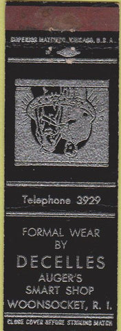Matchbook Cover - Decelles Formal Wear Woonsocked RI