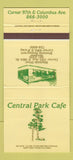 Matchbook Cover - Central Park Cafe New York City 30 Strike