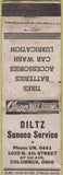 Matchbook Cover - Diltz Sunoco oil gas Columbus OH POOR