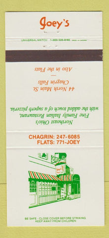 Matchbook Cover - Joey's Restaurant Chagrin Falls OH 30 Strike