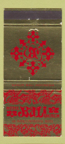 Matchbook Cover - Hotel Bali Beach Sanur Bali Indonesia  30 Strike
