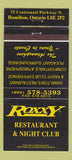 Matchbook Cover - Roxxy Restaurant Night Club Hamilton ON 30 Strike