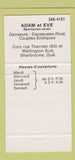 Matchbook Cover - Adam and Eve Brasserie L'Emerillon Sherbrooke QC 30 Strike