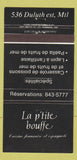 Matchbook Cover - La P'tite Bouffe Montreal QC 30 Strike