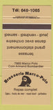 Matchbook Cover - Brasserie Marco Polo QC 30 Strike