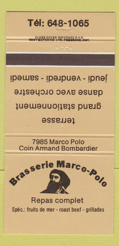 Matchbook Cover - Brasserie Marco Polo QC 30 Strike