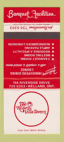 Matchbook Cover - The Rose Villa Tavern Welland ON 30 Strike