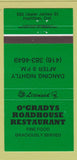 Matchbook Cover - O'Gradys Roadhouse Restaurant Hamilton ON 30 Strike
