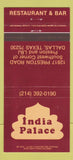 Matchbook Cover - India Palace Restaurant Dallas TX 30 Strike