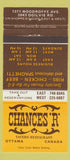 Matchbook Cover - Chances R Tavern Ottawa ON 30 Strike