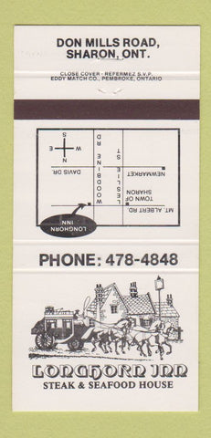 Matchbook Cover - Longhorn Inn Sharon ON 30 Strike
