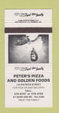 Matchbook Cover - Peter's Pizza Golden Foods 30 Strike