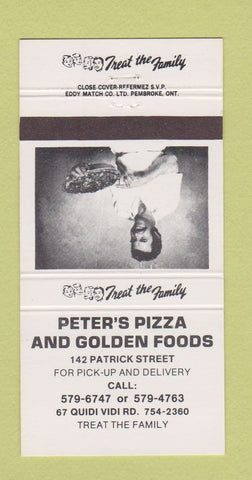 Matchbook Cover - Peter's Pizza Golden Foods 30 Strike