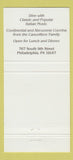Matchbook Cover - Cafe Longano Philadelphia PA 30 Strike