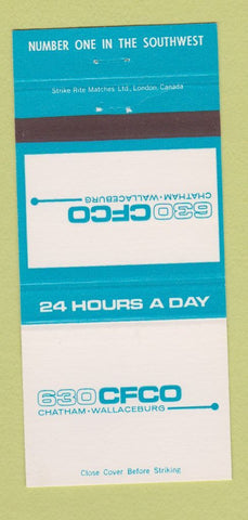 Matchbook Cover - CFCO Radio 630 Chatham Wallaceburg ON 30 Strike