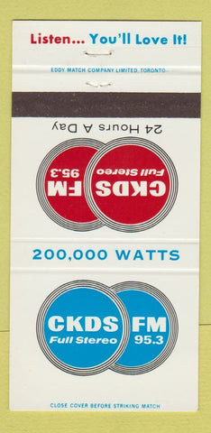 Matchbook Cover - CKDS FM Radio Canada 30 Strike