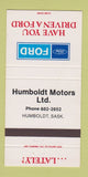 Matchbook Cover - Humboldt Motors Ford SK 30 Strike
