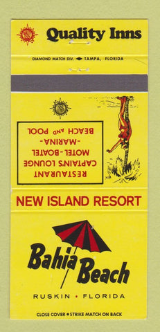 Matchbook Cover - Bahia Beach Ruskin FL girlie 30 Strike