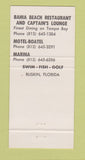 Matchbook Cover - Bahia Beach Ruskin FL girlie 30 Strike