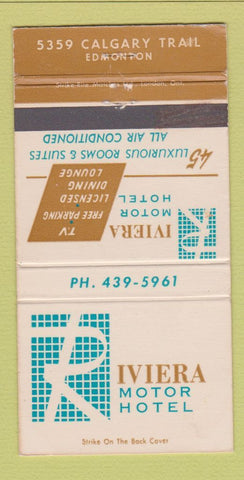 Matchbook Cover - Riviera Motor Hotel Edmonton AB WEAR 30 Strike