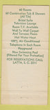 Matchbook Cover - Latta Motel SC girlie 30 Strike