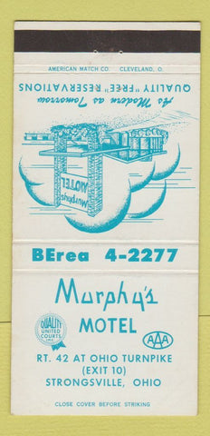 Matchbook Cover - Murphy's Motel Strongsville OH 30 Strike