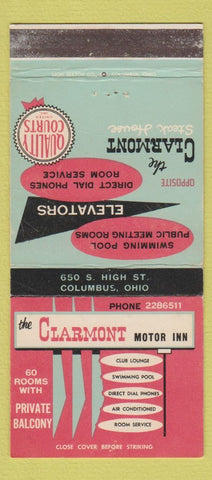Matchbook Cover - Clarmont Motor Inn Columbus OH 30 Strike