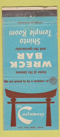 Matchbook Cover - The Castaways Wreck Bar Miami Beach FL WEAR 30 Strike