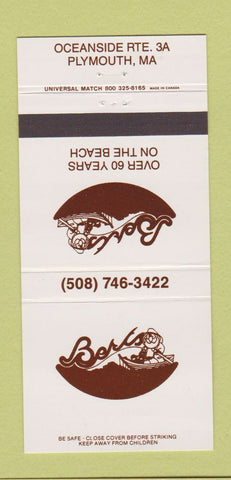 Matchbook Cover - Berts Plymouth MA 30 Strike