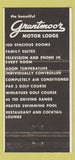 Matchbook Cover - Grantmoor Motor Lodge Newington CT 30 Strike