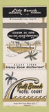 Matchbook Cover - Gulf Beach Hotel Court Sarasota FL WEAR 30 Strike