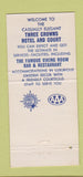 Matchbook Cover - Three Crowns Hotel Sarasota FL 30 Strike