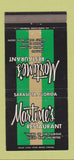 Matchbook Cover - Martine's Restaurant Sarasota FL 30 Strike