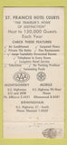Matchbook Cover - St Francis Courts Mobile Birmingham Montgomery AL 30 Strike