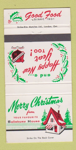 Matchbook Cover - Salisbury House Christmas Canada WEAR 30 Strike