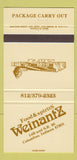 Matchbook Cover - Weinantz Restaurant Columbus IN 30 Strike