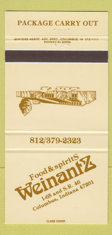 Matchbook Cover - Weinantz Restaurant Columbus IN 30 Strike
