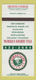 Matchbook Cover - Sebastian's Catering London ON 30 Strike