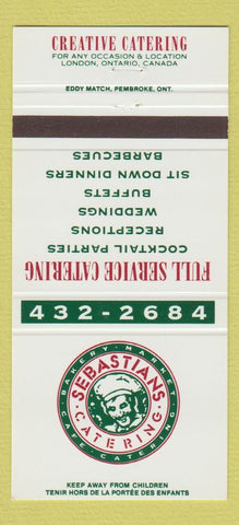 Matchbook Cover - Sebastian's Catering London ON 30 Strike