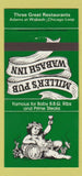 Matchbook Cover - Miller's Pub Wabash Inn Chicago IL 30 Strike